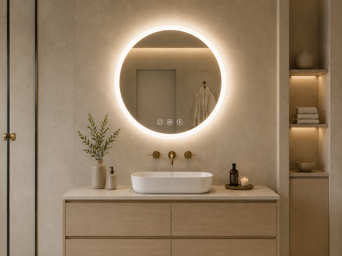 Apvalus LED veidrodis Vesta 2 60 cm Bluetooth