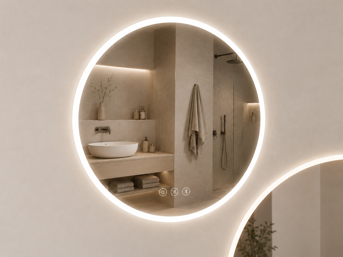 Apvalus LED veidrodis Orion 2 80 cm Bluetooth