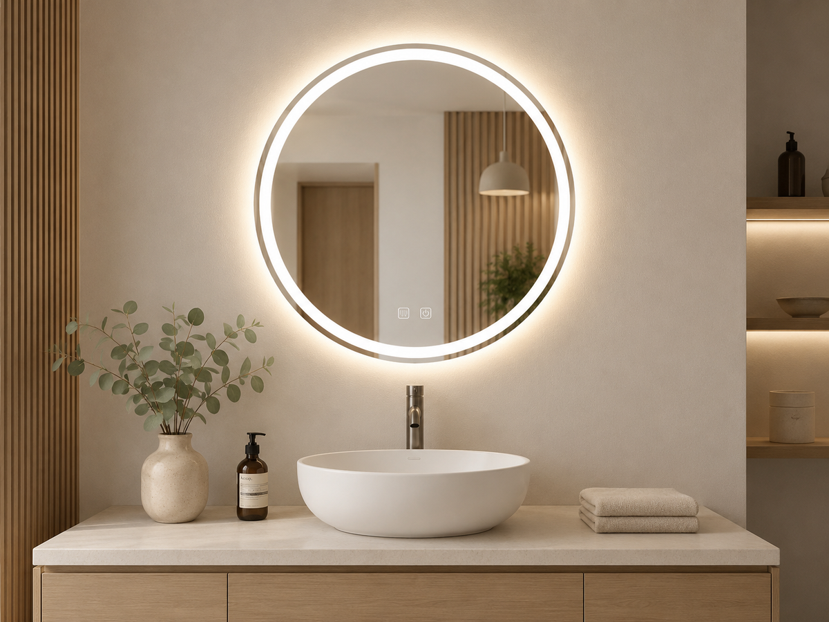 Apvalus LED veidrodis Vega 100 cm