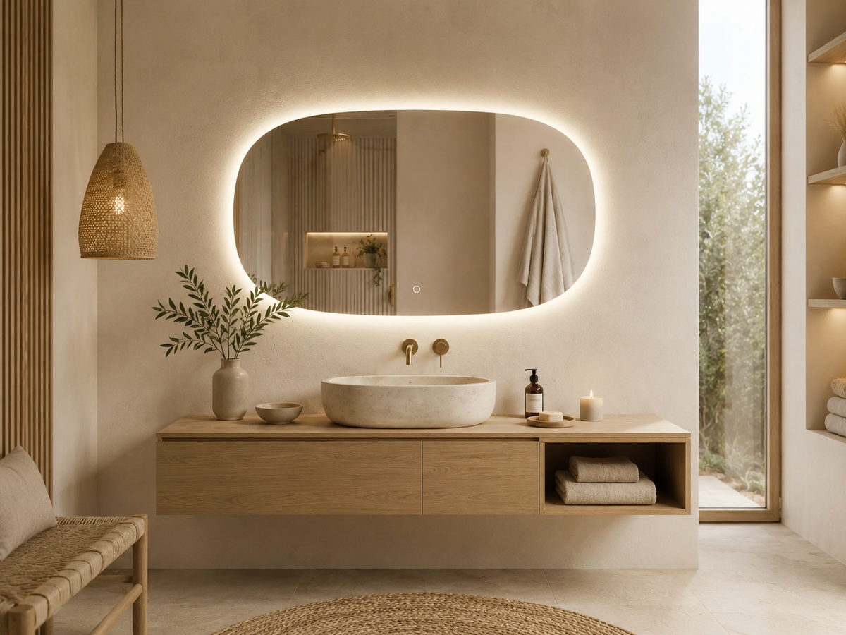 Ovalus LED veidrodis Aria 100 × 60 cm