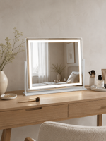 Dekoratyvinis LED veidrodis Nobel 2 baltu rėmu 62.5 × 46 cm