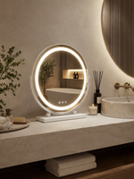 Makiažo LED veidrodis Mistral 2 baltu rėmu 40 × 43 cm