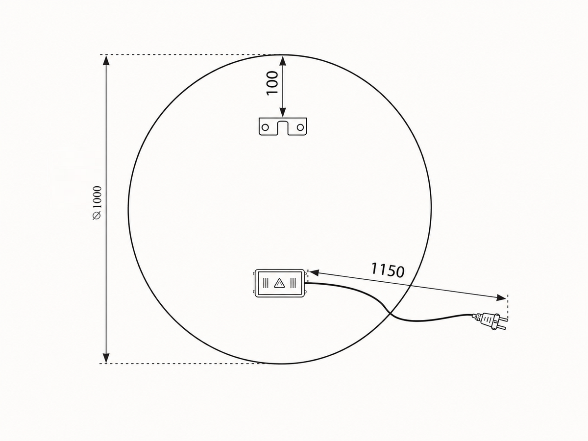 Apvalus LED veidrodis Rondo 2 100 cm