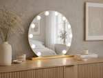 Kosmetinis LED veidrodis Aurea 2 auksiniu rėmu 50 × 47 cm