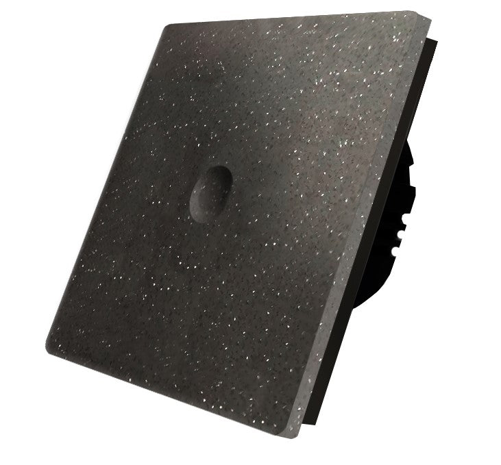 Vienpolis sensorinis jungiklis su marmuro (Black Pearl) panele