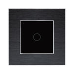 Vienvietis juodo aliuminio rėmelis su vienpole moduline panele (juoda)