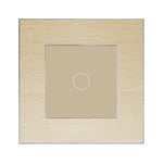 Vienvietis auksinis aliuminio rėmelis su vienpole moduline panele (auksinė)