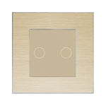 Vienvietis auksinis aliuminio rėmelis su dvipole moduline panele (auksinė)