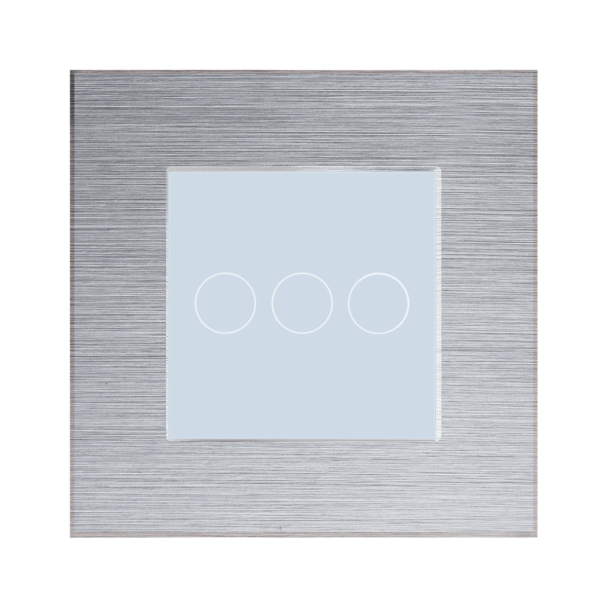 Vienvietis sidabrinis aliuminio rėmelis su tripole moduline panele (balta)