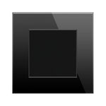 Vienpolis mechaninis jungiklis su stikliniu rėmeliu (juodas)