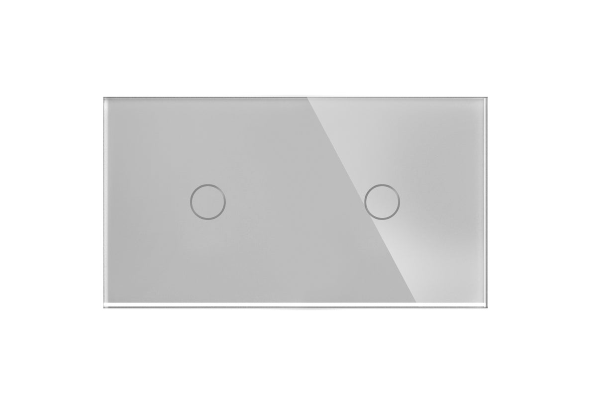 Dvivietė, vienpolė, sensorinė stiklo panelė (pilka)