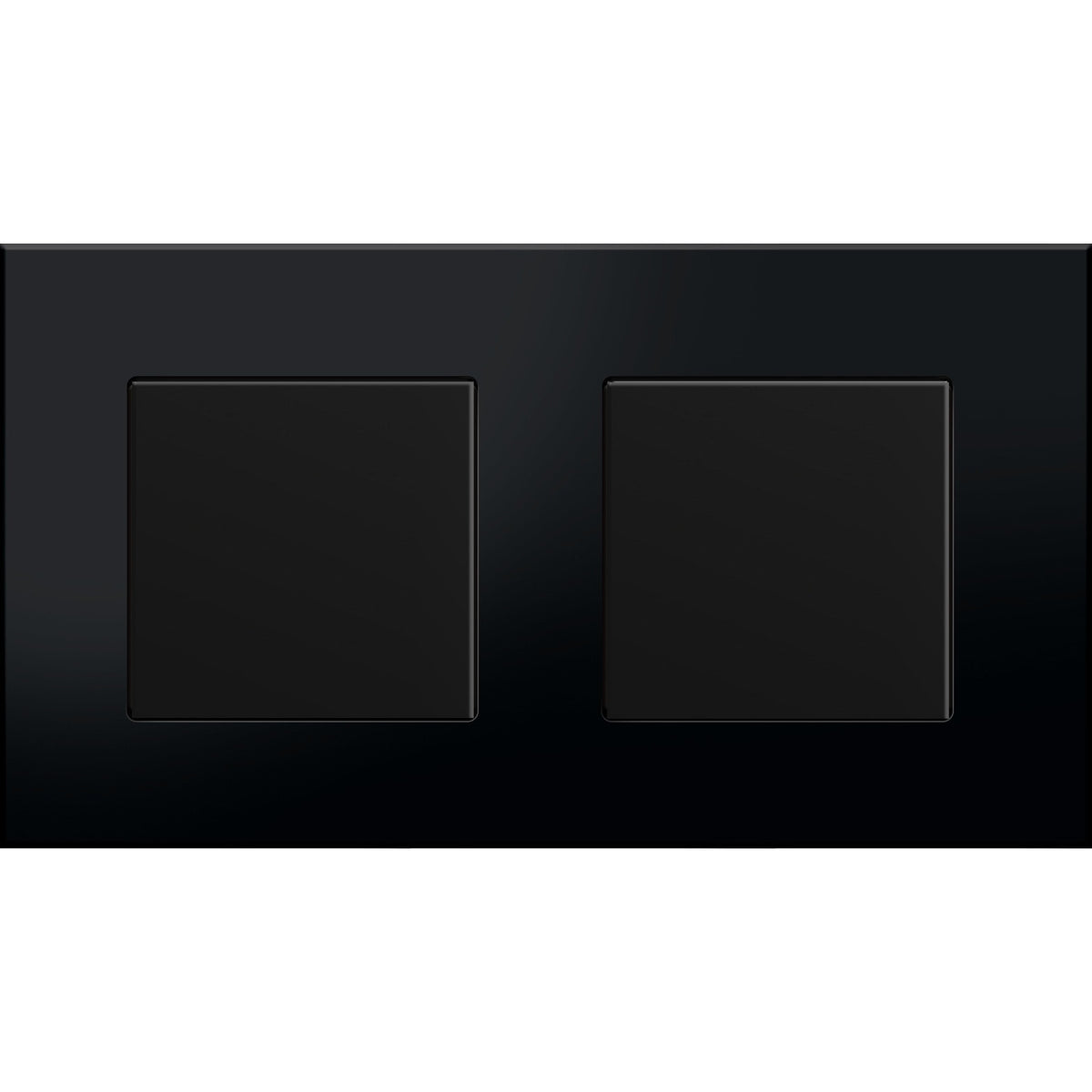 Dvivietis vienpolis mechaninis jungiklis su plastikiniu rėmeliu (juodas)