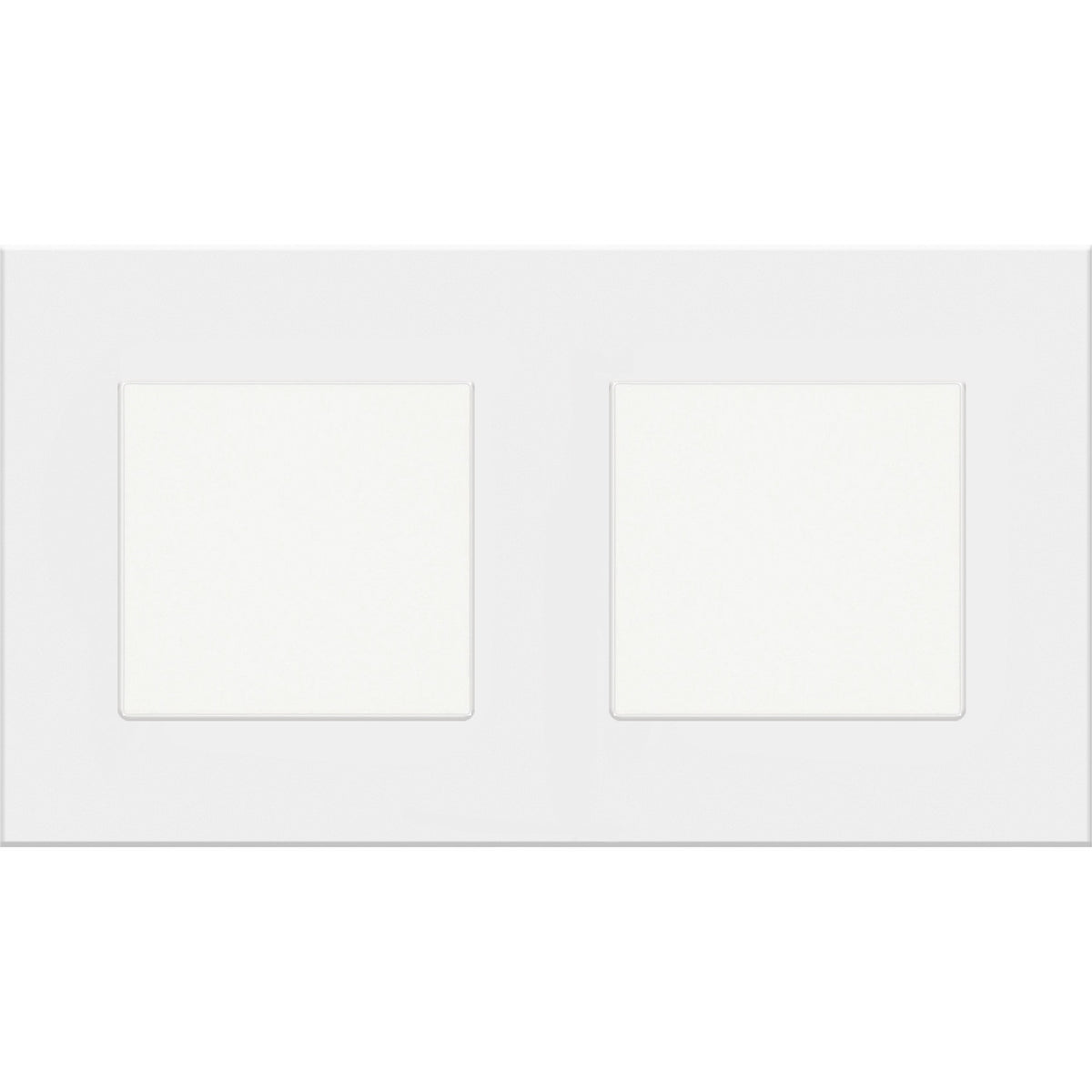 Dvivietis vienpolis mechaninis jungiklis su plastikiniu rėmeliu (baltas)