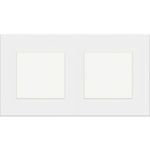 Dvivietis vienpolis mechaninis jungiklis su plastikiniu rėmeliu (baltas)