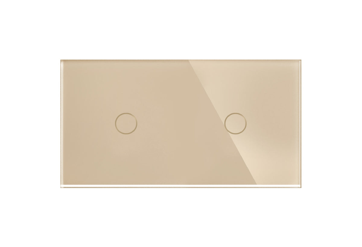 Dvivietė, vienpolė, sensorinė stiklo panelė (auksinė)