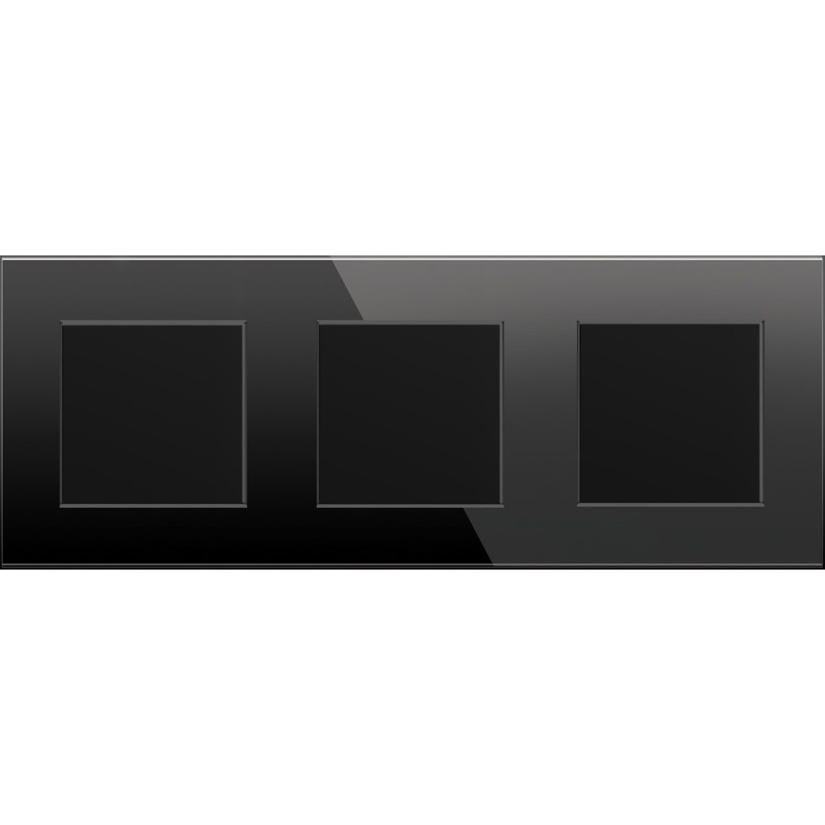 Trivietis vienpolis mechaninis jungiklis su stikliniu rėmeliu (juodas)