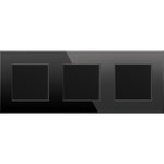 Trivietis vienpolis mechaninis jungiklis su stikliniu rėmeliu (juodas)