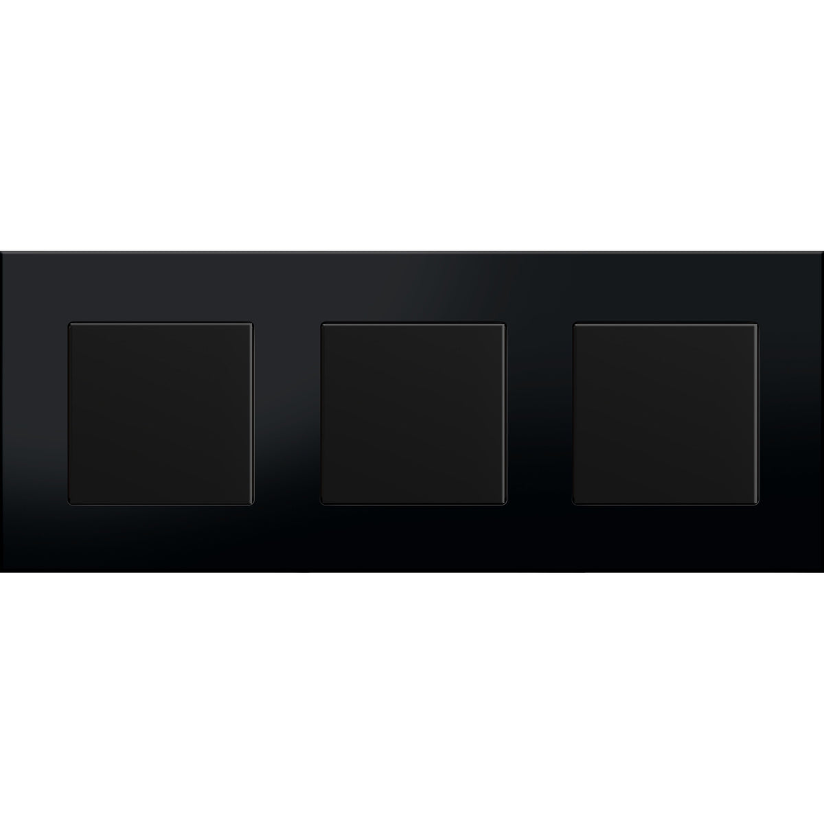 Trivietis vienpolis mechaninis jungiklis su plastikiniu rėmeliu (juodas)