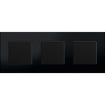 Trivietis vienpolis mechaninis jungiklis su plastikiniu rėmeliu (juodas)