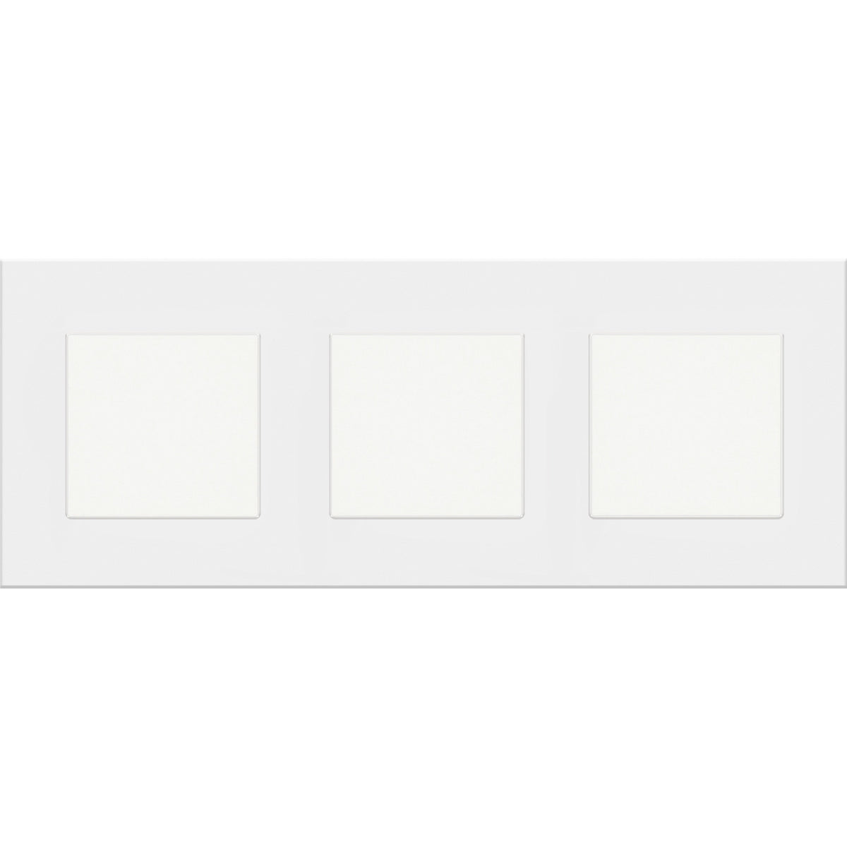 Trivietis vienpolis mechaninis jungiklis su plastikiniu rėmeliu (baltas)