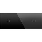 Trivietė, vienpolė, sensorinė stiklo panelė (juoda)