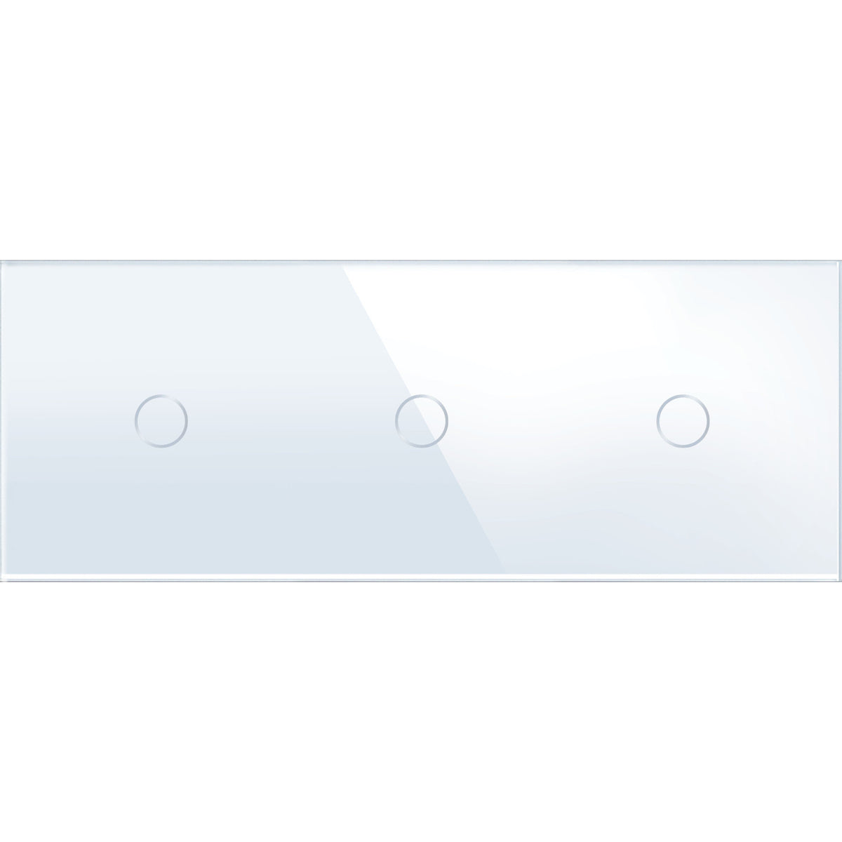 Trivietė, vienpolė, sensorinė stiklo panelė (balta)