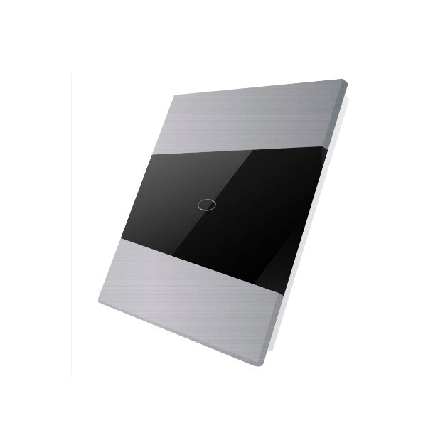 Vienvietė, vienpolė, sensorinė aliuminio ir stiklo panelė (pilka)