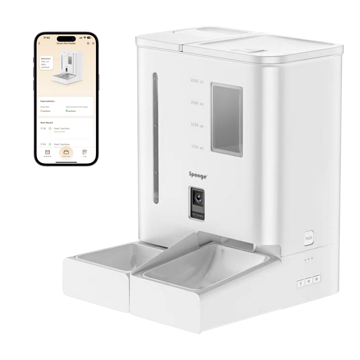 Išmanus maisto dozatorius Sponge Pet Feeder DUAL