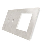 Dvipolė panelė su vienviečiu marmuro rėmeliu (Aurora Bianco)