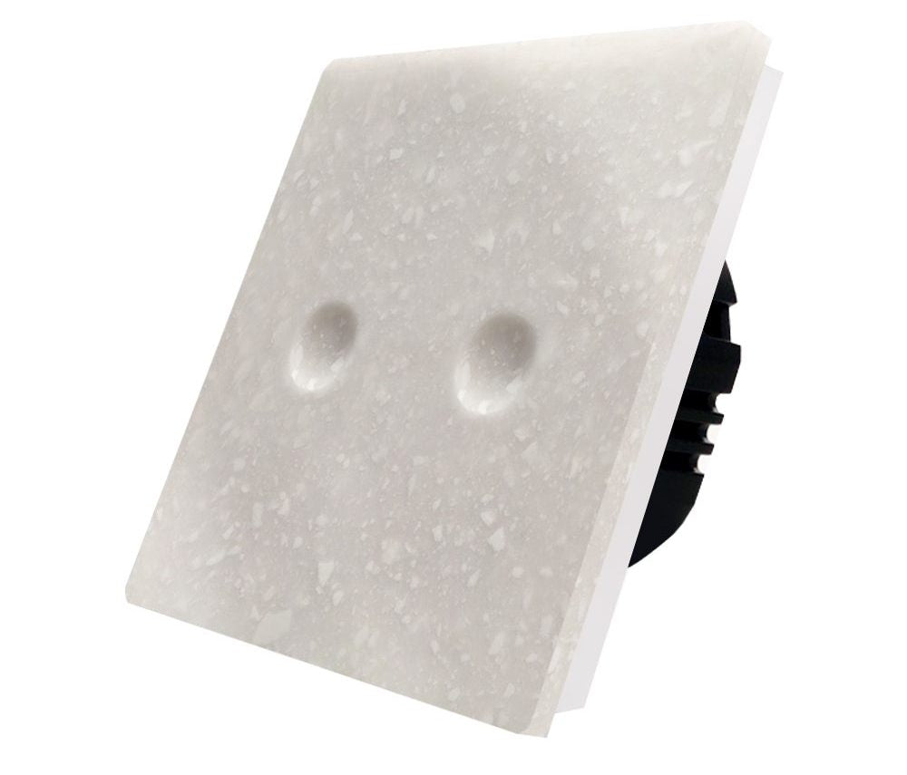 Dvipolis sensorinis jungiklis su marmuro ( Arctic Granite ) panele