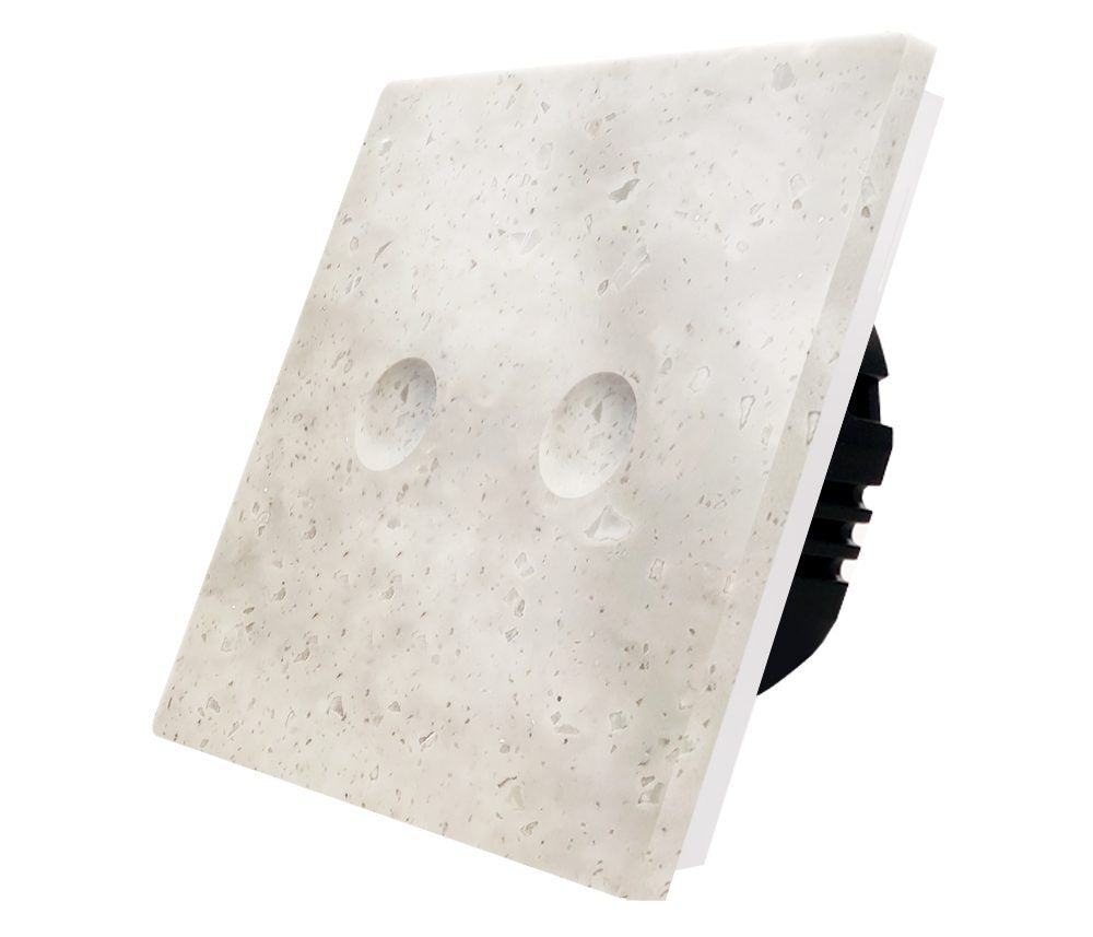 Dvipolis sensorinis jungiklis su marmuro ( Aurora Grey ) panele