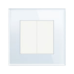 Dvipolis mechaninis jungiklis su stikliniu rėmeliu (baltas)