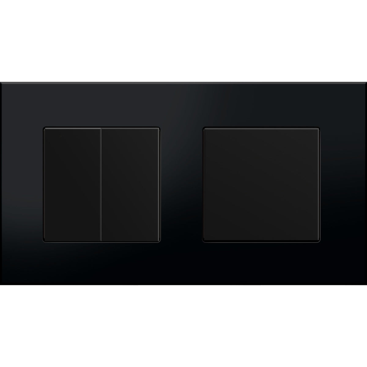 Dvivietis dvipolis/vienpolis mechaninis jungiklis su plastikiniu rėmeliu (juodas)