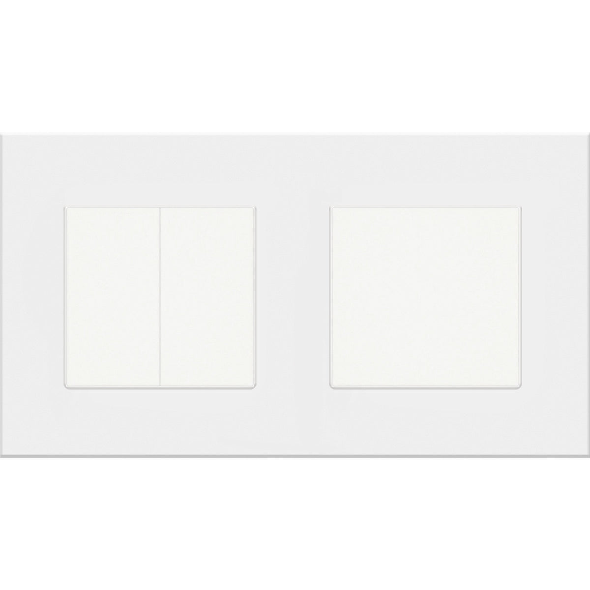 Dvivietis dvipolis/vienpolis mechaninis jungiklis su plastikiniu rėmeliu (baltas)