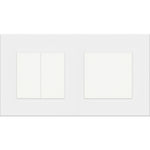 Dvivietis dvipolis/vienpolis mechaninis jungiklis su plastikiniu rėmeliu (baltas)