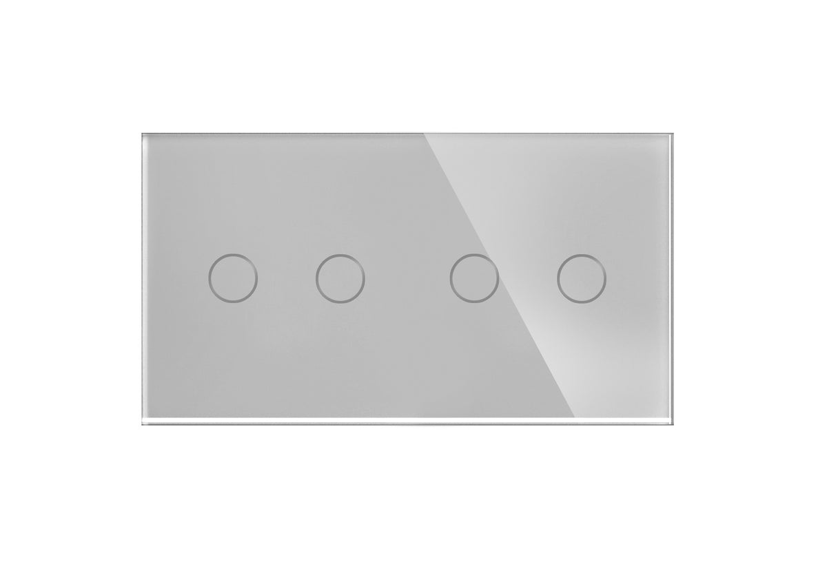 Dvivietė, dvipolė, sensorinė stiklo panelė (pilka)