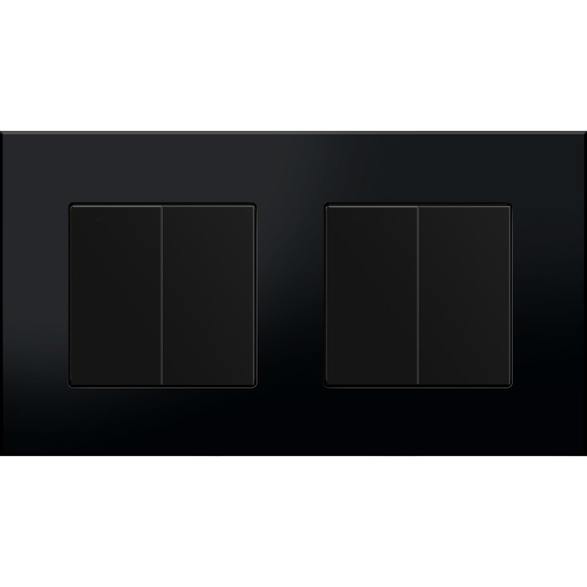 Dvivietis dvipolis mechaninis jungiklis su plastikiniu rėmeliu (juodas)