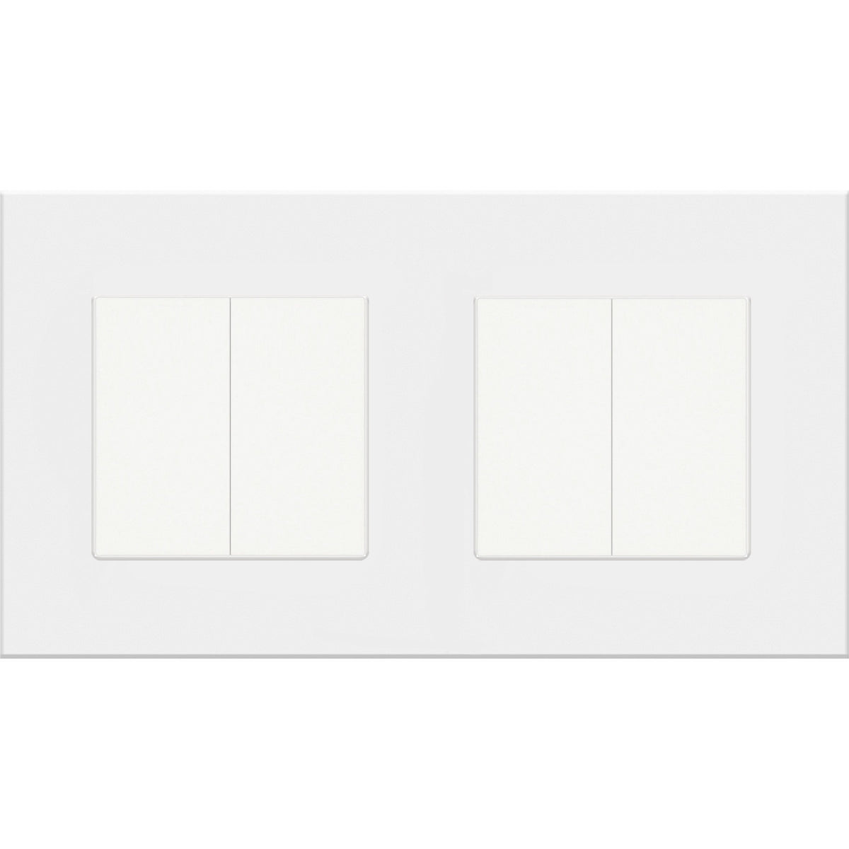 Dvivietis dvipolis mechaninis jungiklis su plastikiniu rėmeliu (baltas)