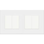 Dvivietis dvipolis mechaninis jungiklis su plastikiniu rėmeliu (baltas)