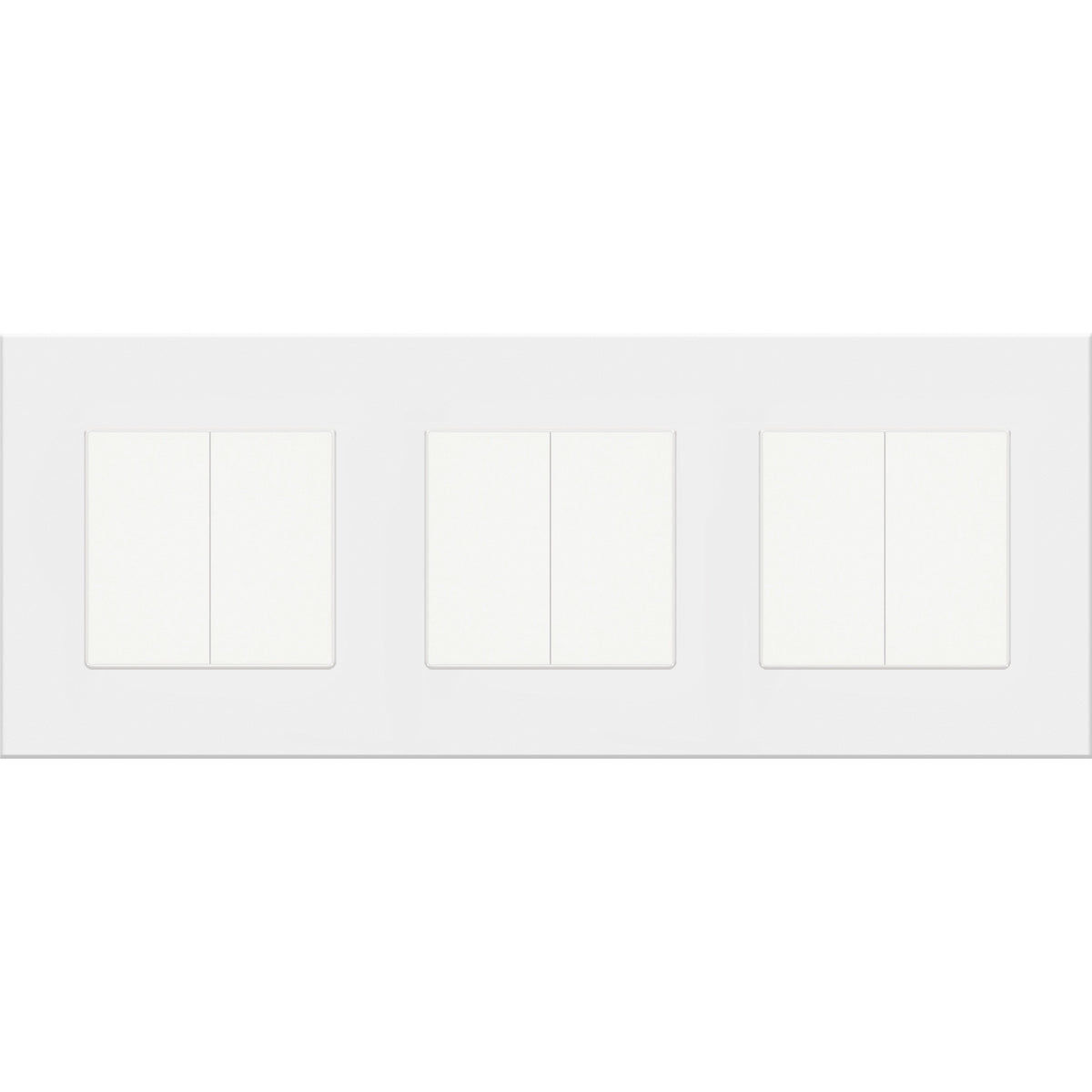 Trivietis dvipolis mechaninis jungiklis su plastikiniu rėmeliu (baltas)