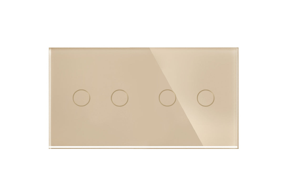 Dvivietė, dvipolė, sensorinė stiklo panelė (auksinė)