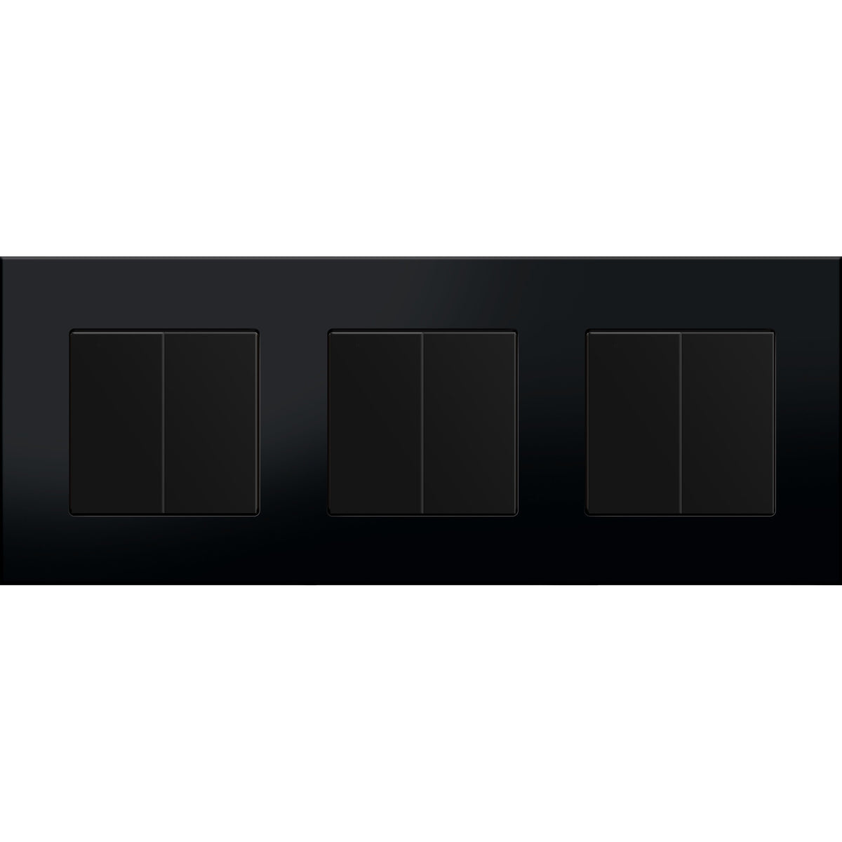 Trivietis dvipolis mechaninis jungiklis su plastikiniu rėmeliu (juodas)