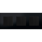 Trivietis dvipolis mechaninis jungiklis su plastikiniu rėmeliu (juodas)