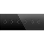 Trivietė, dvipolė, sensorinė stiklo panelė (juoda)