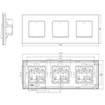 Trivietis vienpolis mechaninis jungiklis su plastikiniu rėmeliu (juodas)