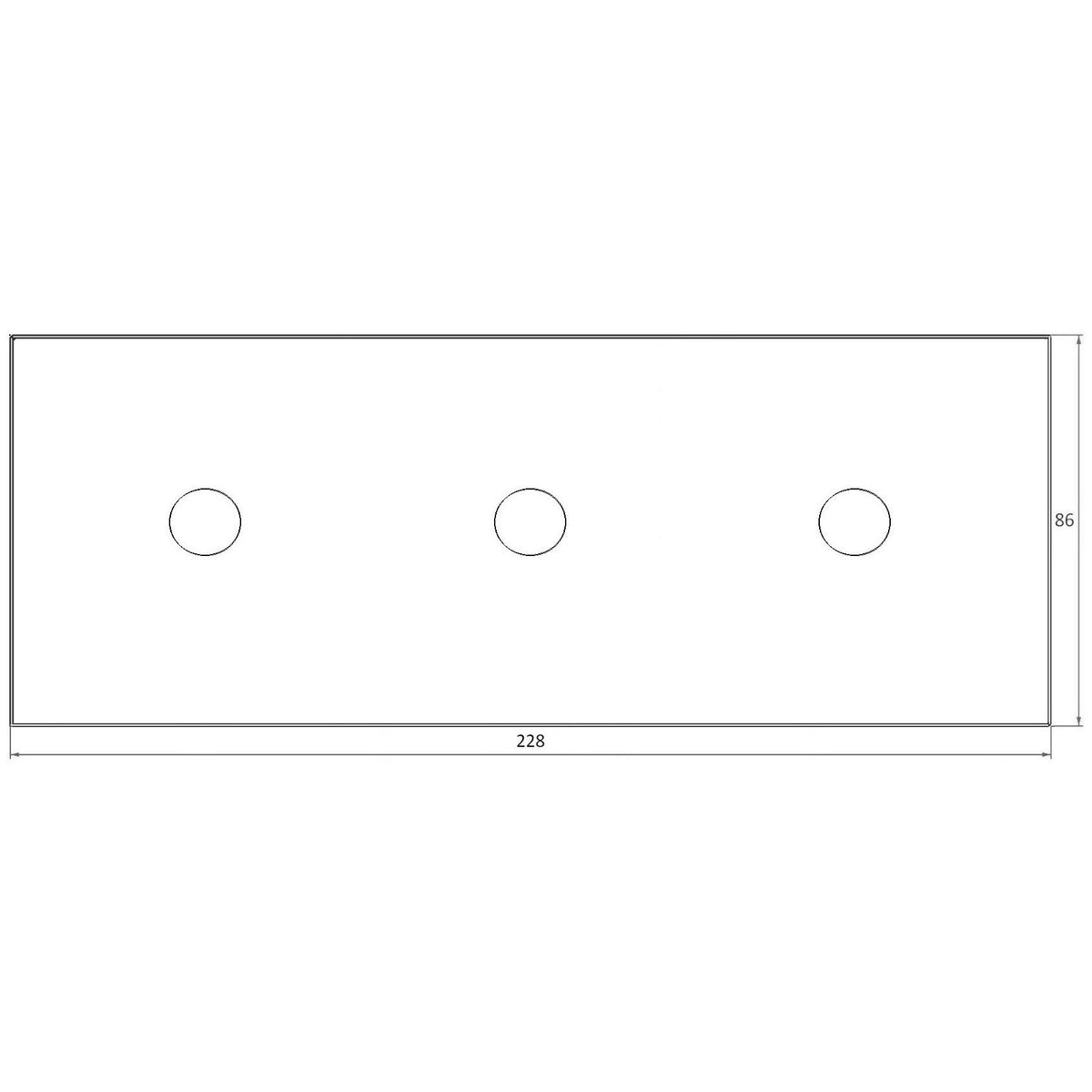 Trivietė, vienpolė, sensorinė stiklo panelė (juoda)