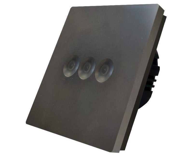 Tripolis sensorinis jungiklis su marmuro ( Intense Ultra Dark Grey ) panele