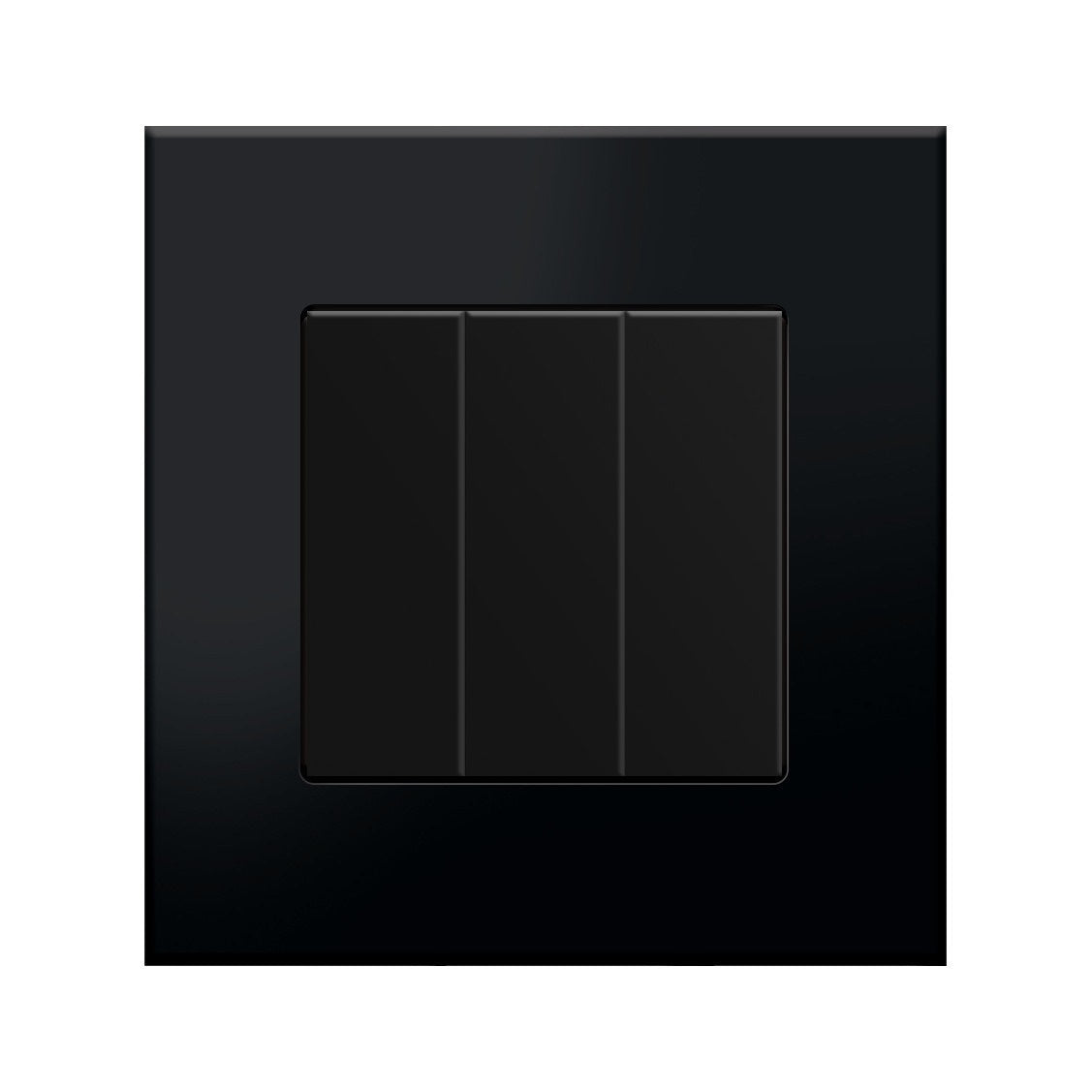 Tripolis mechaninis jungiklis su plastikiniu rėmeliu (juodas)