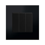 Tripolis mechaninis jungiklis su plastikiniu rėmeliu (juodas)