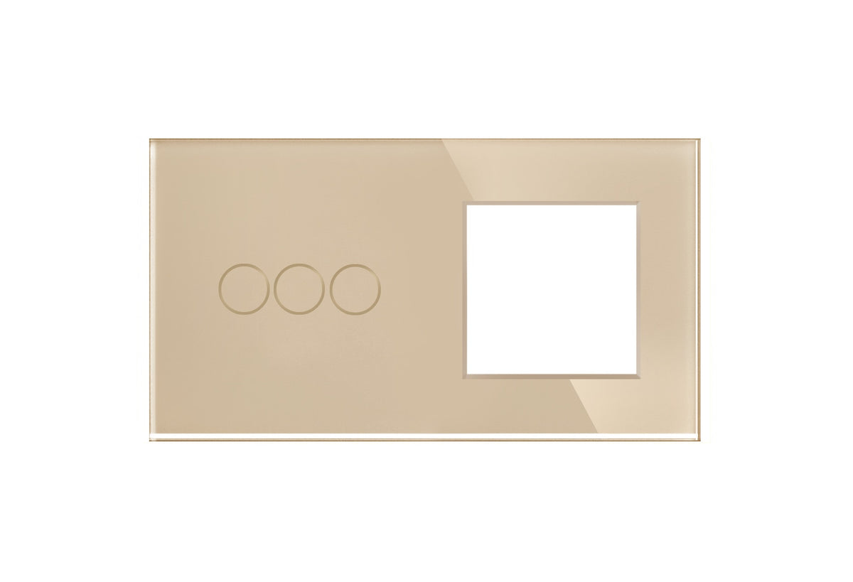 Tripolė panelė su vienviečių rėmeliu (auksinė)